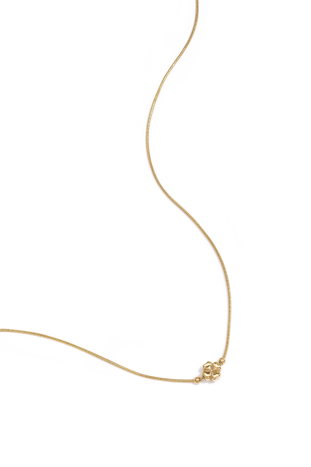 Collana minimalista con un quadrifoglio
