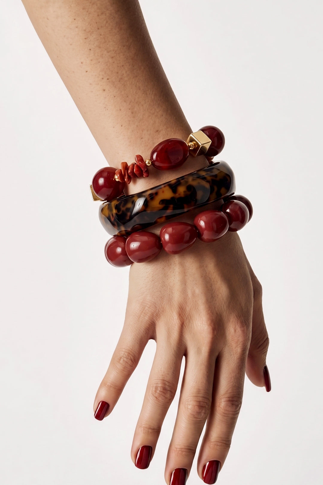 Braccialetti con perline in resina, perline, serie Sweet Daily Romantic, gioielli da donna