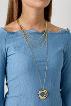 Collane lunghe con pendente rotondo dalla texture irregolare