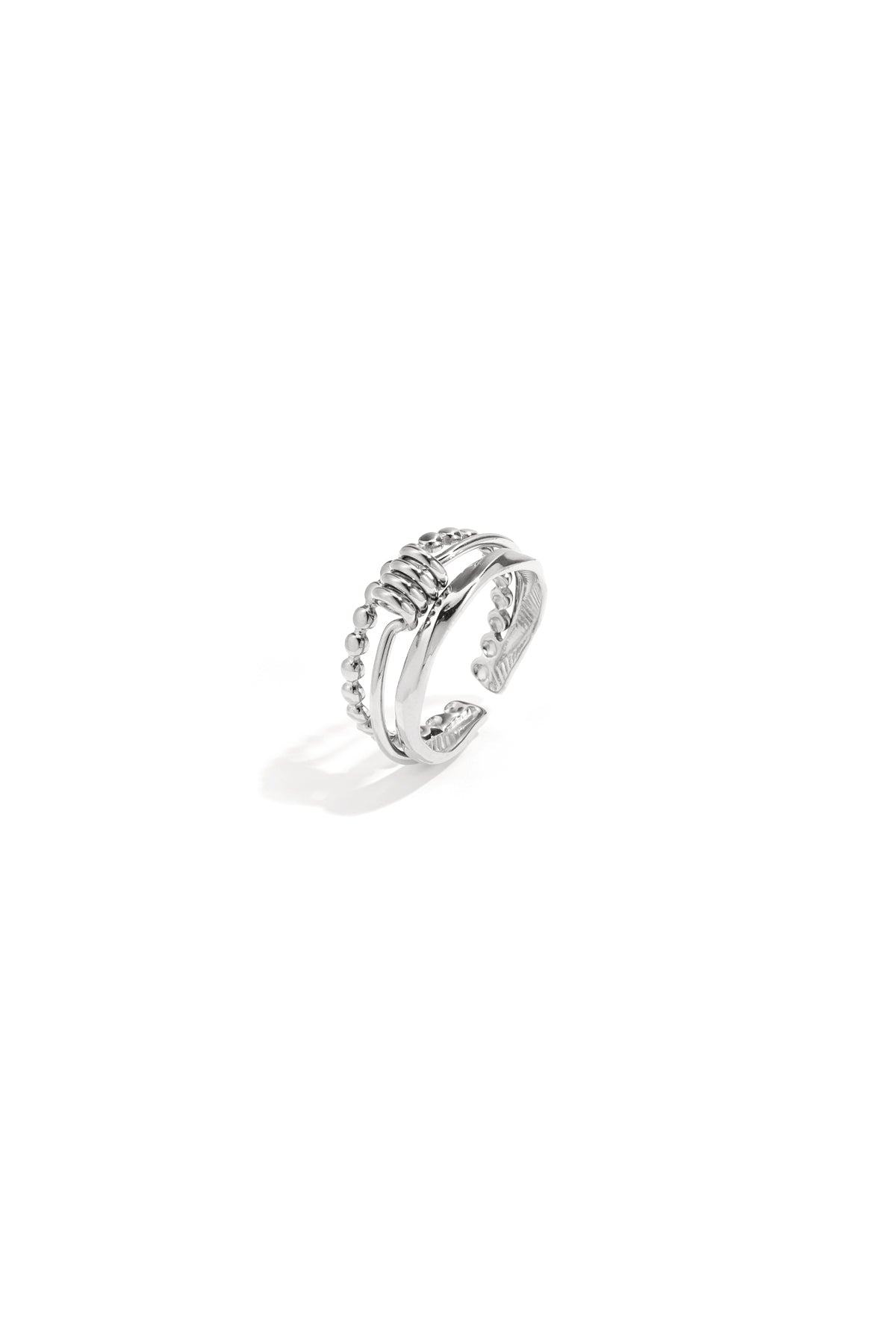 Anello a strati con dettaglio intrecciato minimalista
