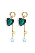 Orecchini pendenti in acciaio inossidabile a forma di cuore, casual, quotidiani, semplici, da donna