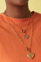 Collana/bracciale 2 in 1 con maglie a forma di cuore