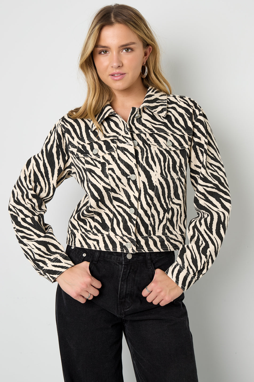 Cotton Denim Giacca Donna Street Elegant Specialty Stampa Animale
