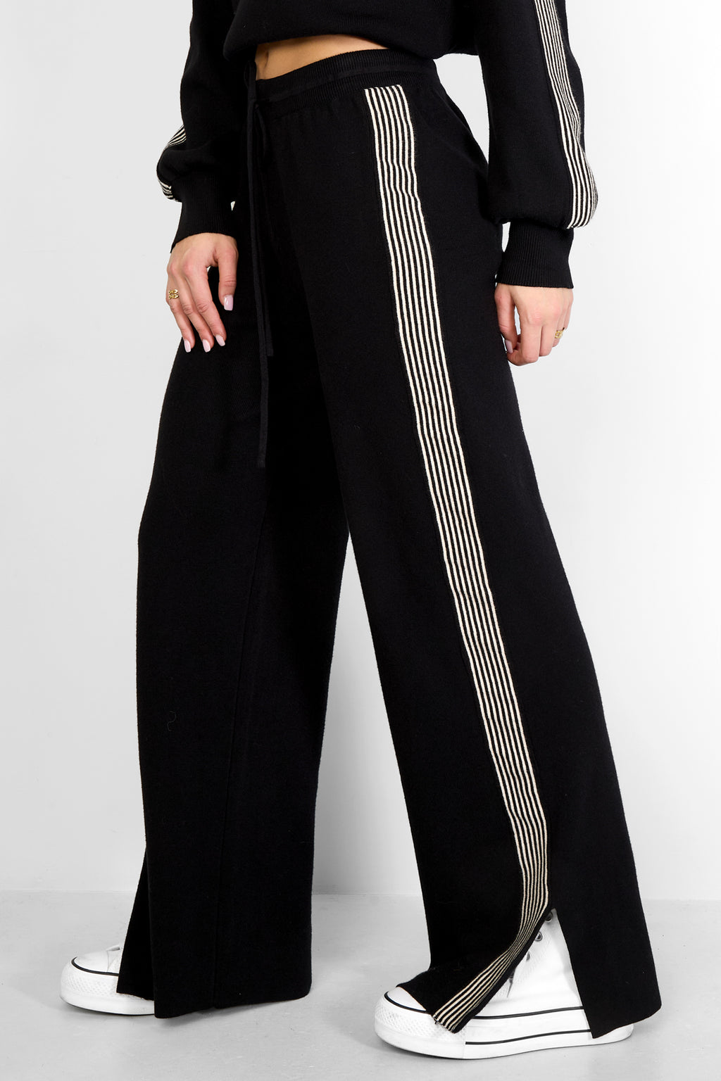 pantaloni in maglia a righe