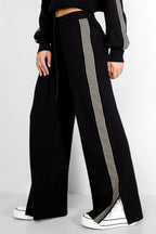 pantaloni in maglia a righe