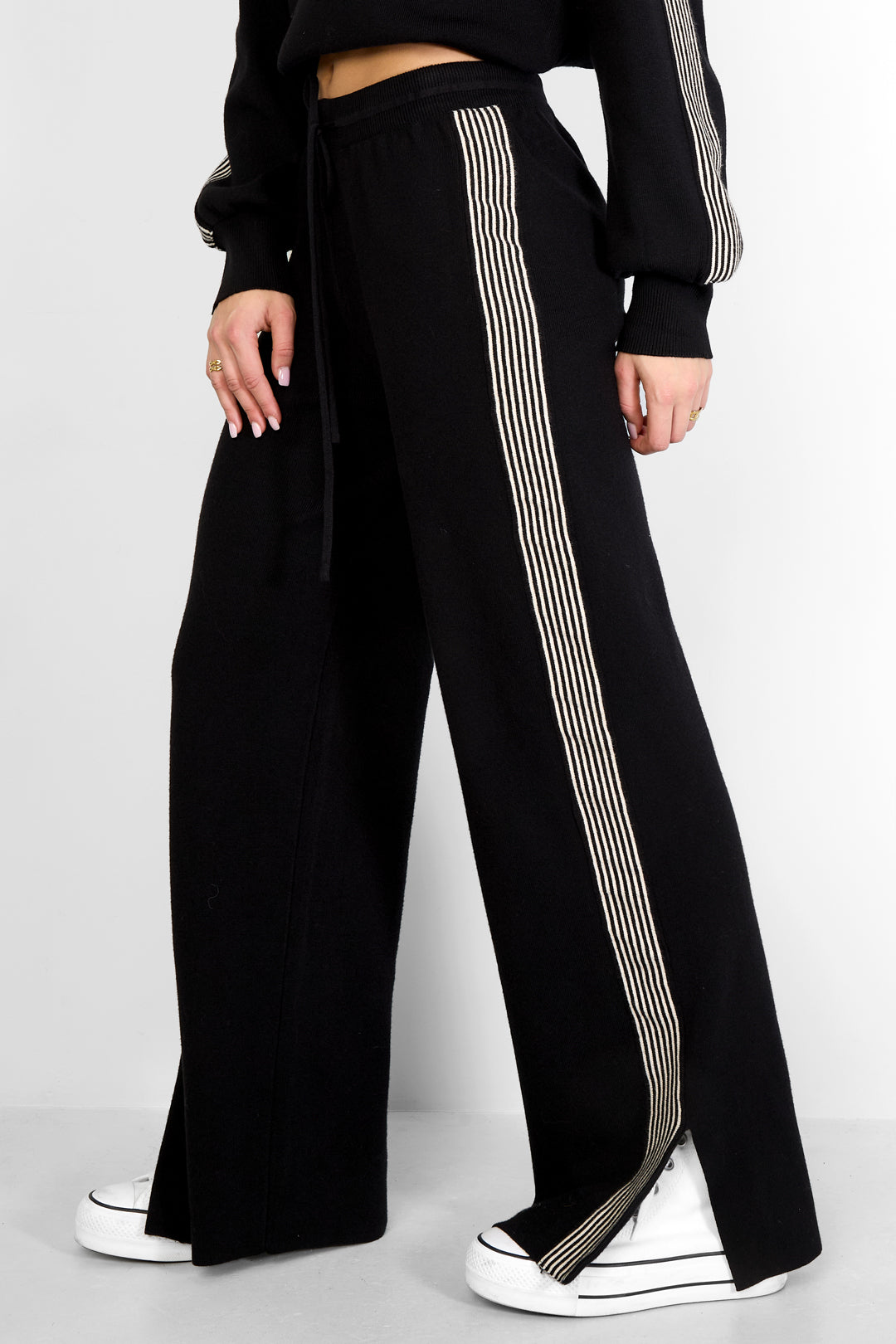 pantaloni in maglia a righe