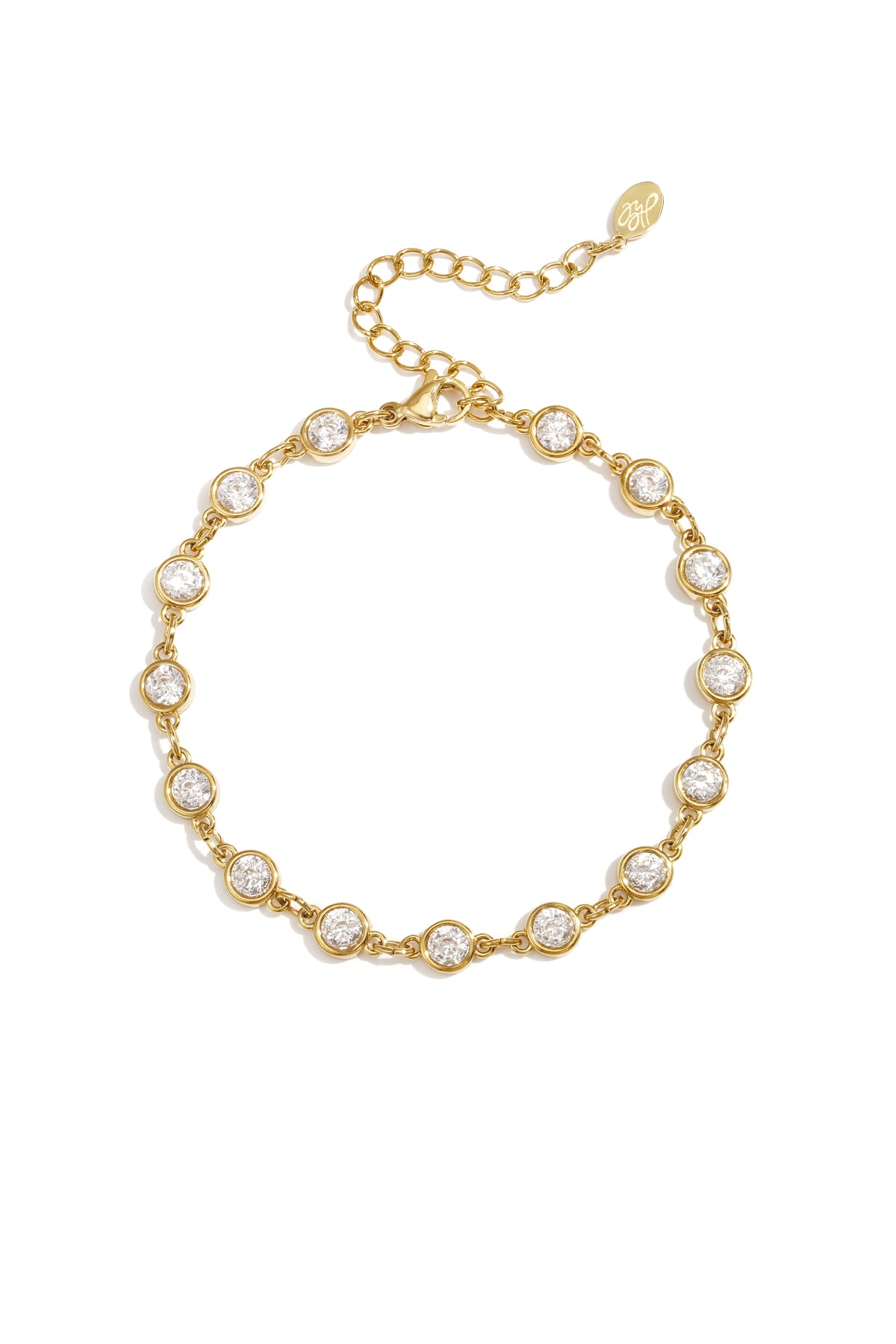 Bracciale con pietre rotonde di zirconi cubici