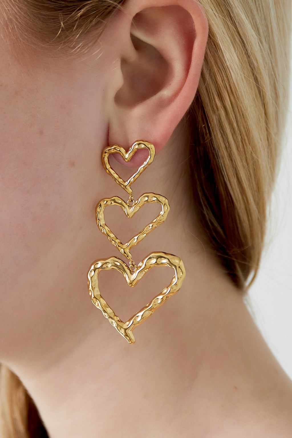 Orecchini pendenti in acciaio inossidabile a forma di cuore, casual, quotidiani