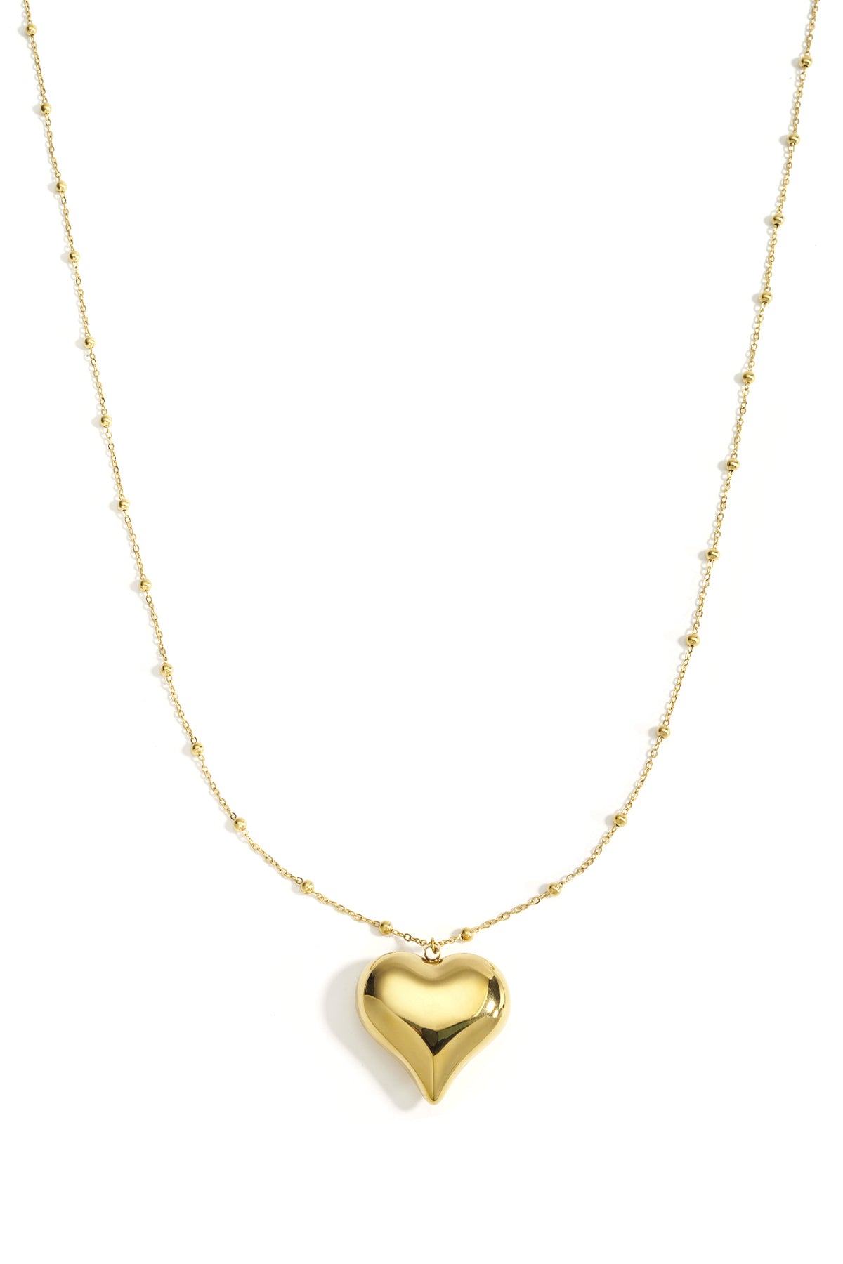 Collane lunghe in acciaio inossidabile con cuore, casual, quotidiane, semplici, gioielli da donna