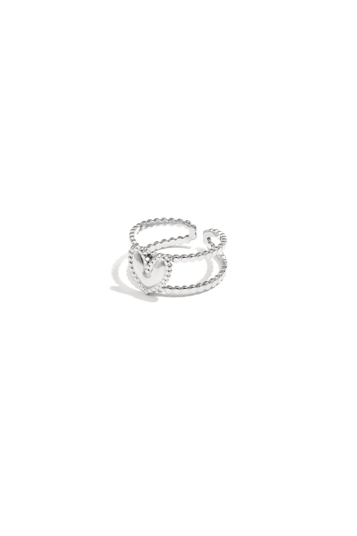 Anello doppio regolabile con cuore