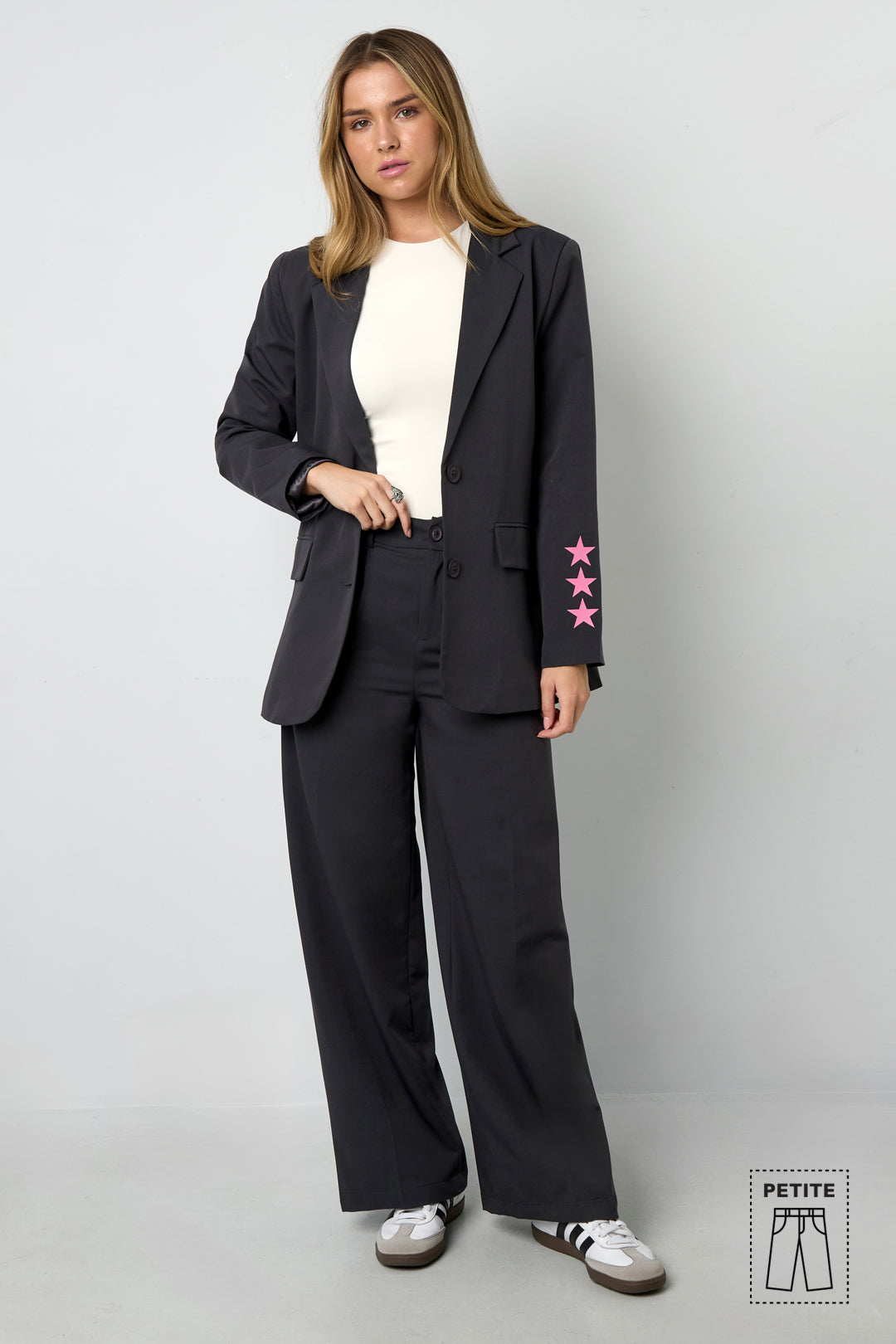 Tessuto Fibra di Poliestere Donna Pantalone Dritto Casual Autunno/Inverno