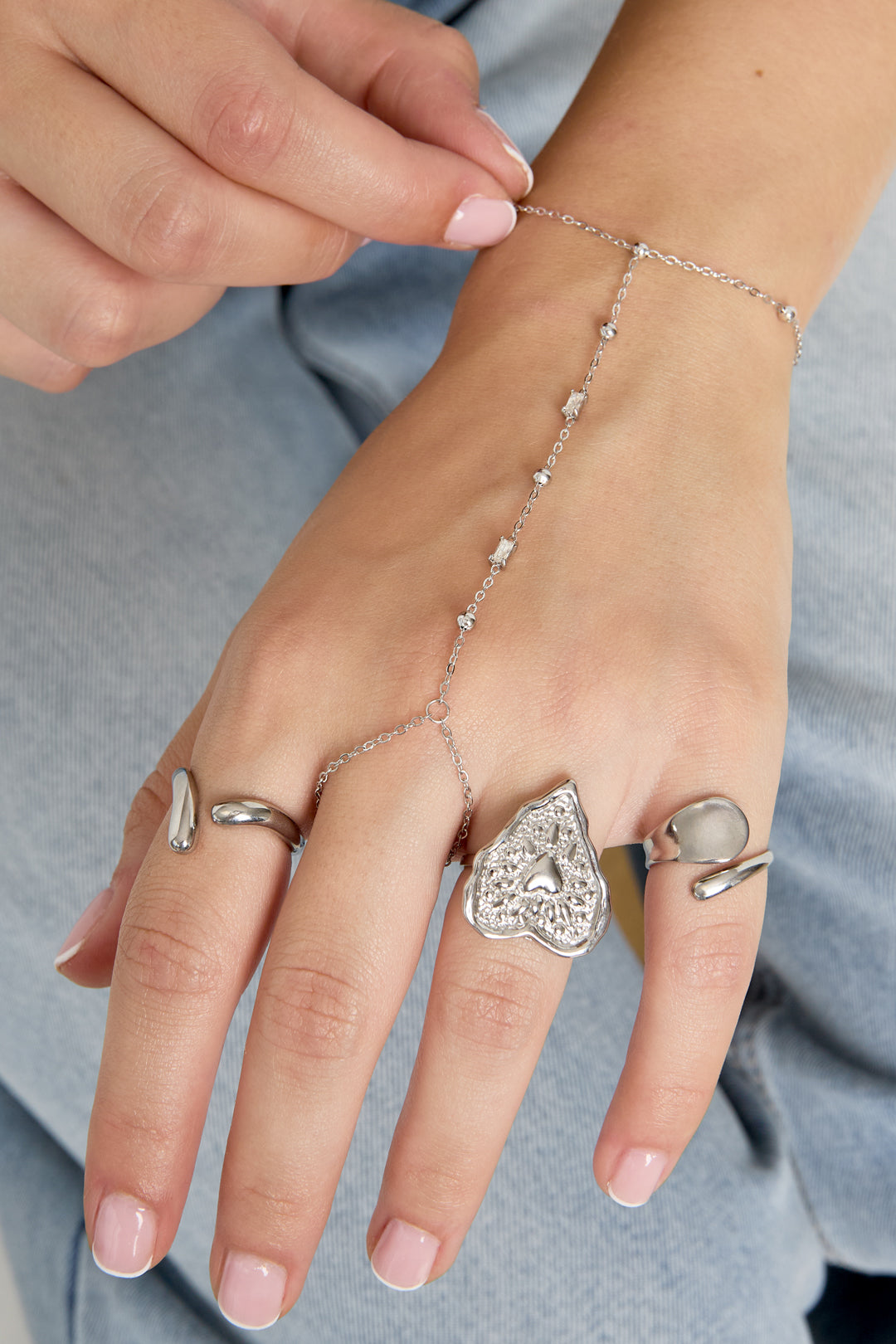 Collana da polso con perline e pietre rettangolari