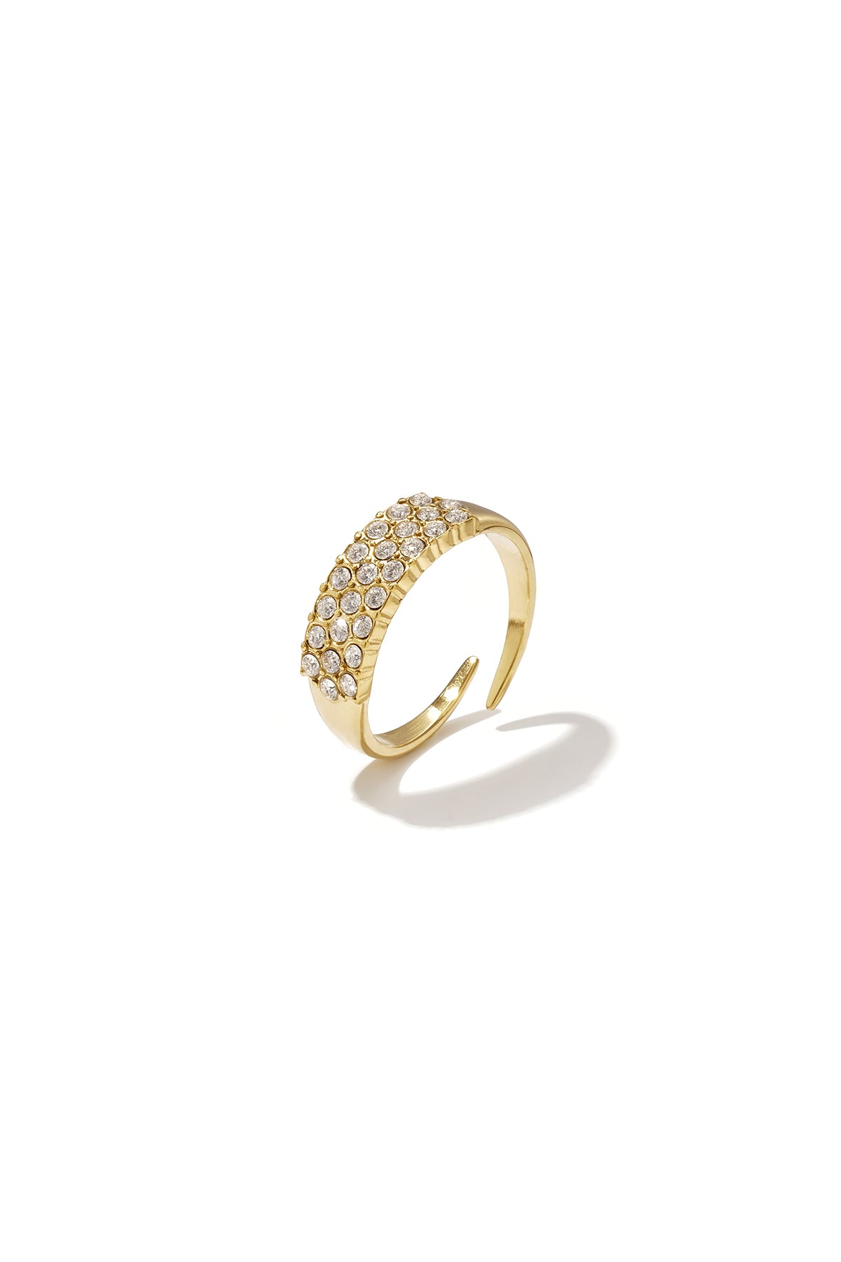 Anello di tendenza regolabile con strass