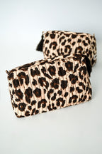 Borse per il trucco con stampa leopardata, accessori quotidiani in poliestere