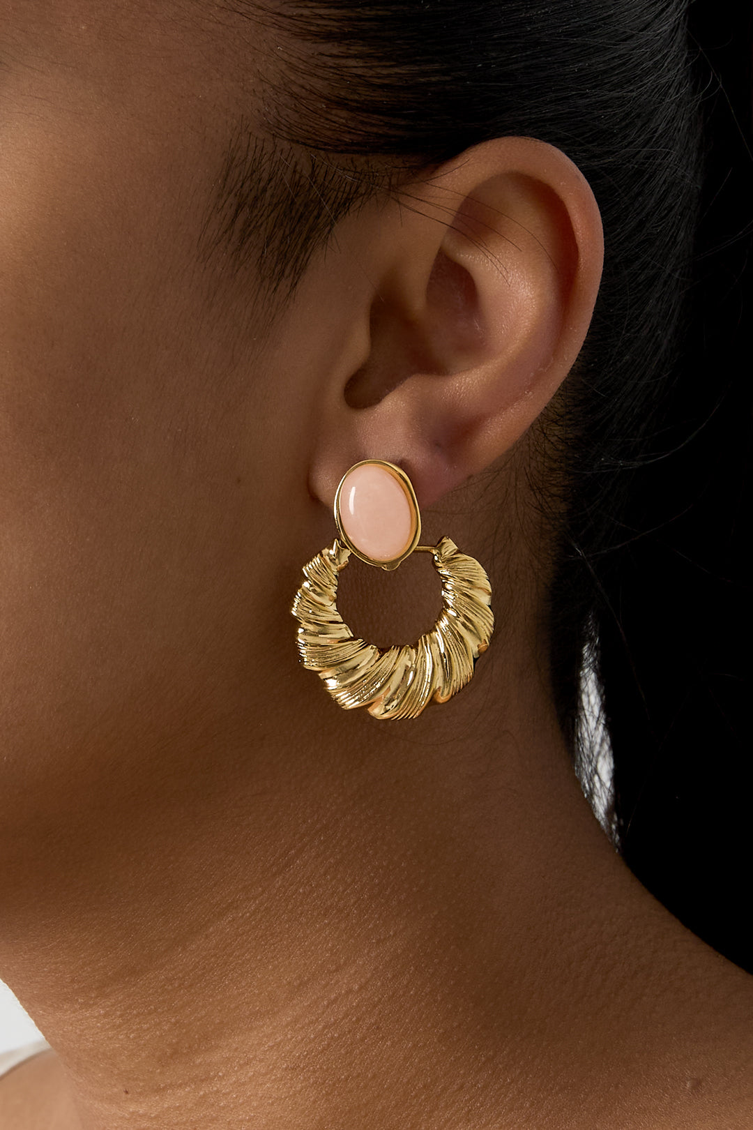 Orecchini a bottone in acciaio inossidabile di forma irregolare, semplici, semplici, quotidiani, serie di gioielli da donna