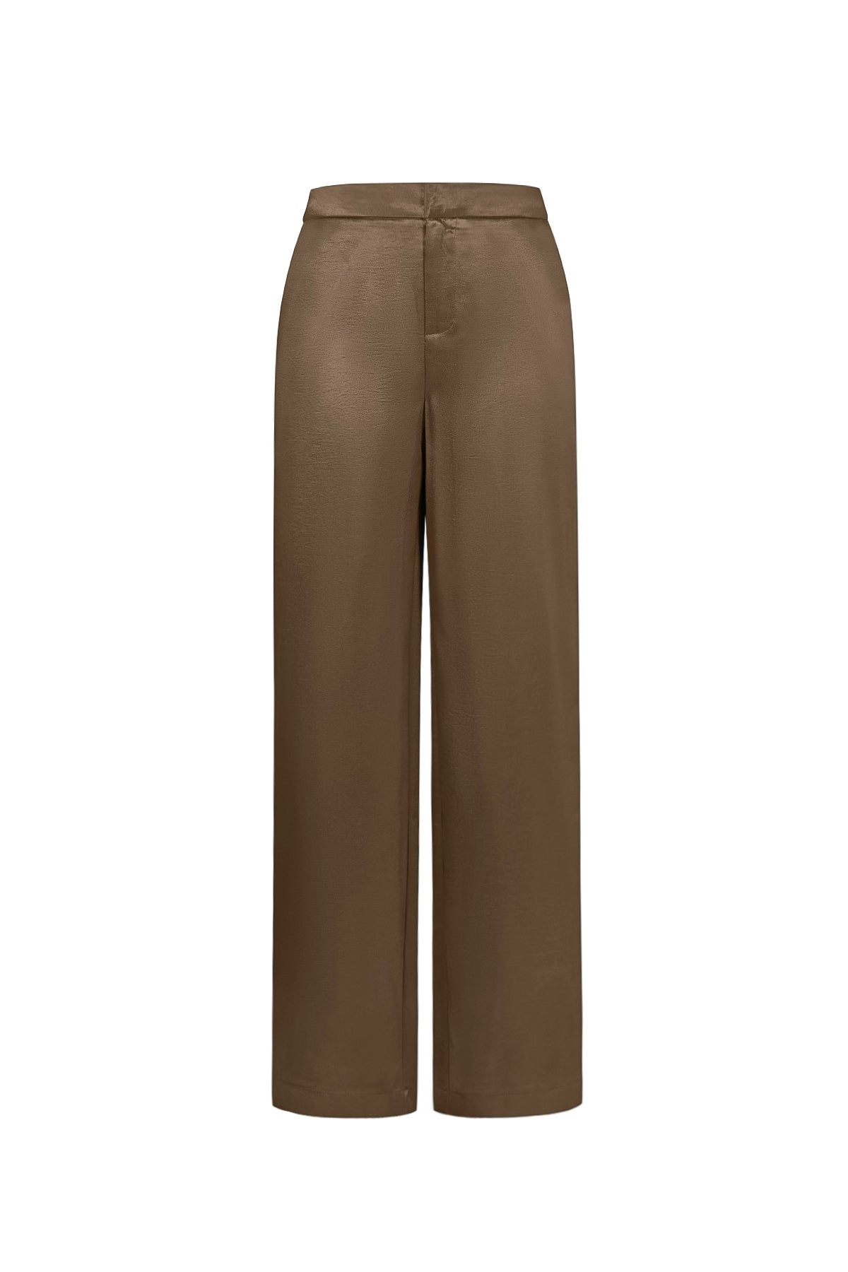 Tessuto Fibra di Poliestere Pantaloni Dritti Donna Stile Casual Colore Puro Autunno/Inverno