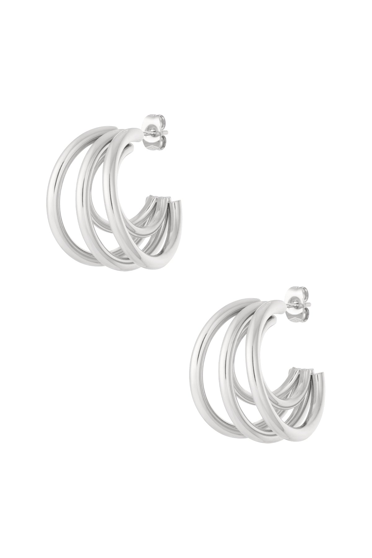 Orecchini a cerchio in acciaio inossidabile, geometrici, casual, quotidiani, semplici, da donna