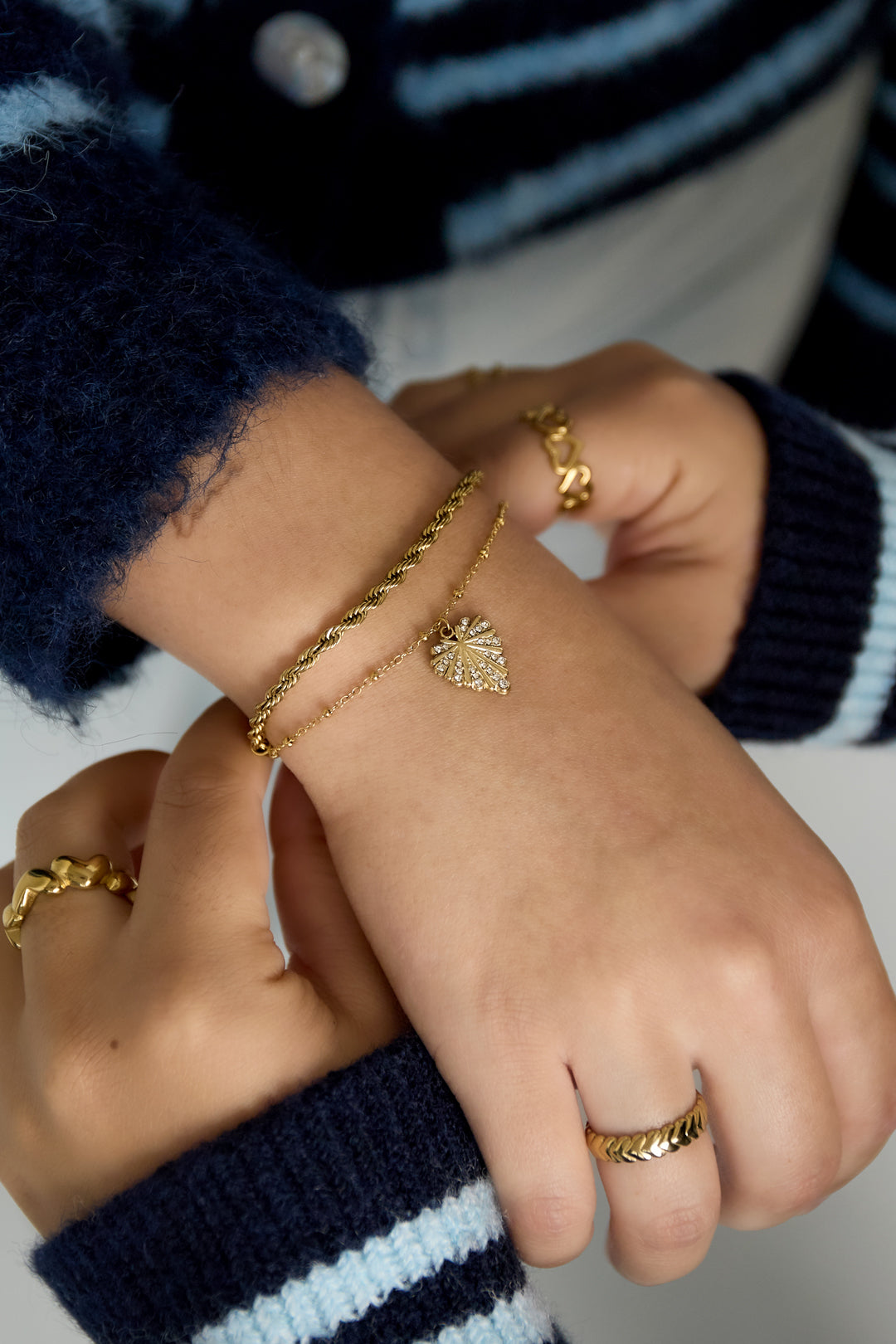 Braccialetti con ciondoli a forma di cuore, casual, quotidiani, semplici, gioielli da donna
