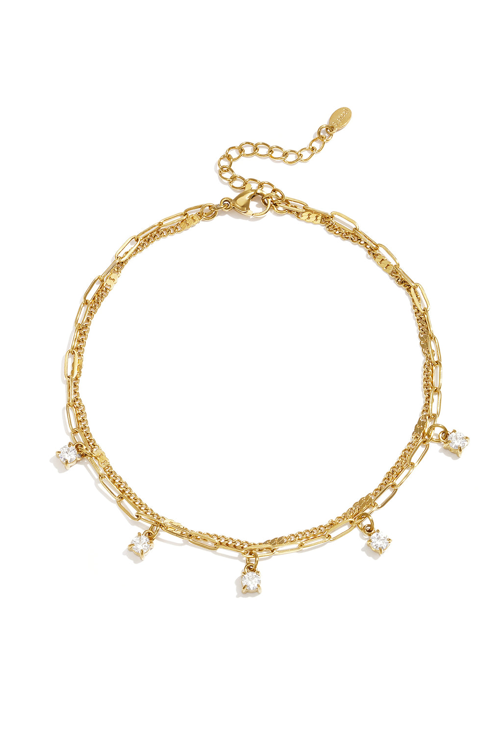 Cavigliere in acciaio inossidabile con catena, serie casual e semplice, gioielli da donna per tutti i giorni.