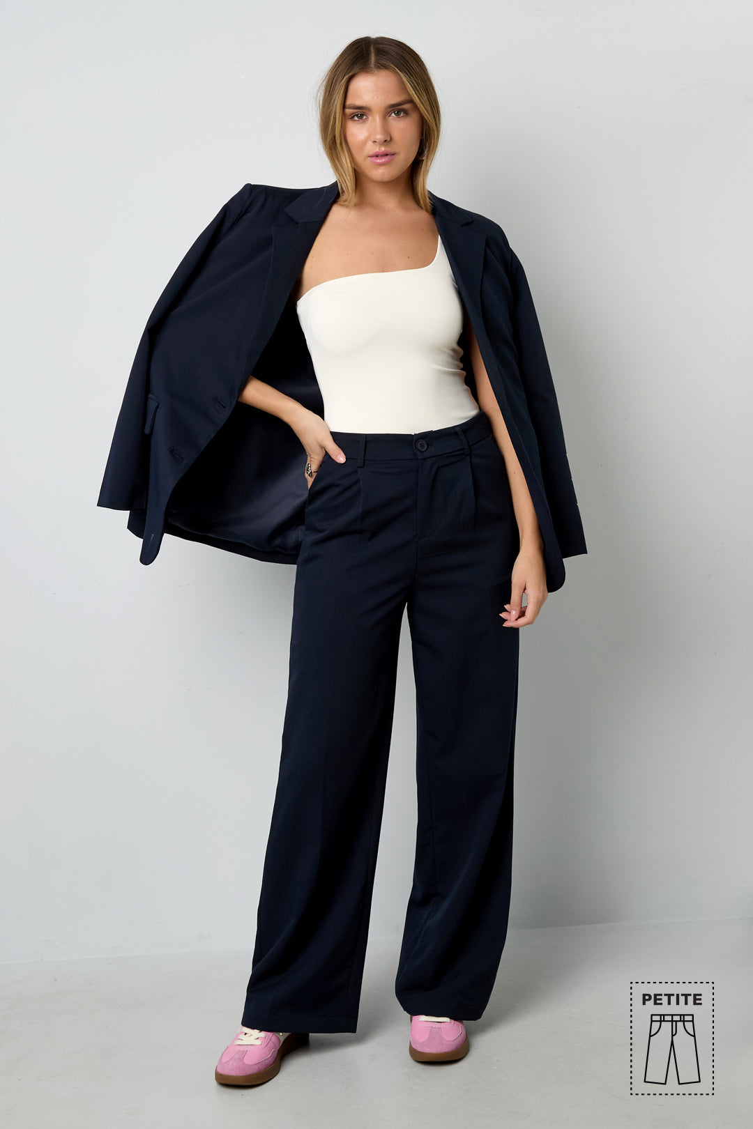 Tessuto Fibra di Poliestere Donna Pantalone Dritto Casual Autunno/Inverno