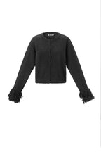 Cardigan in Maglia Fibra di Poliestere Donna Casual Colore Puro Autunno/Inverno