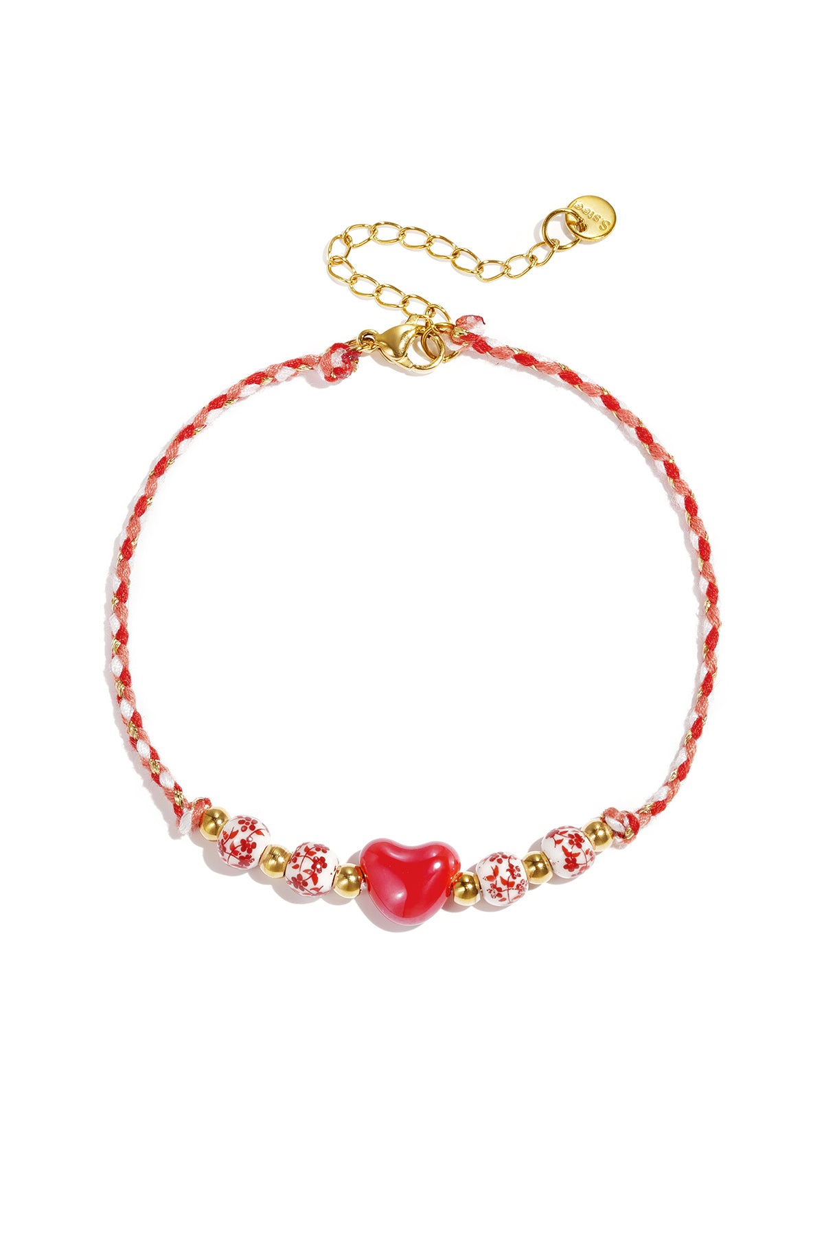 Cavigliere a corda con cuore, casual, quotidiane, romantiche, della serie Gioielli da donna