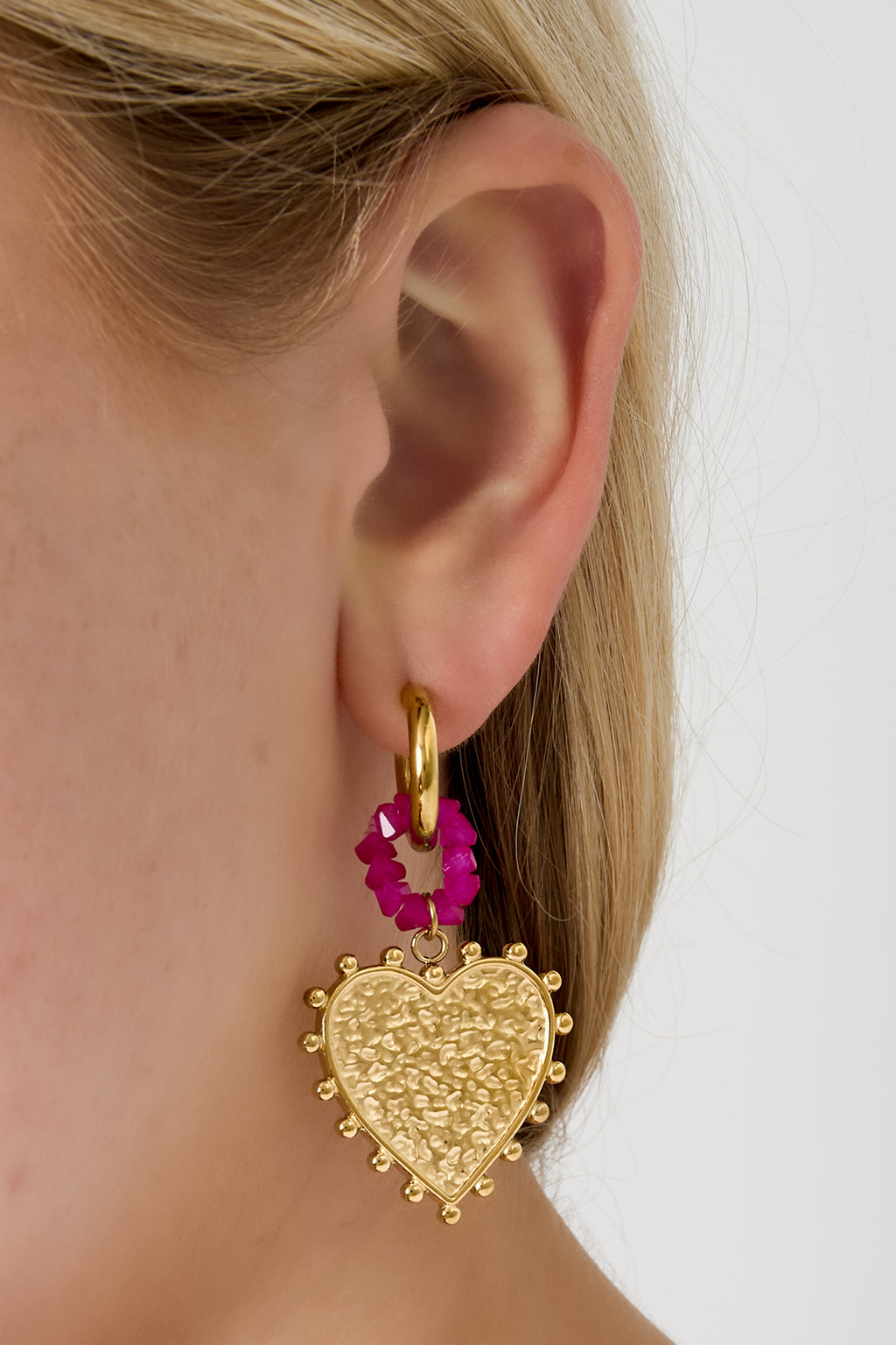 Orecchini pendenti in acciaio inossidabile a forma di cuore, casual, quotidiani, semplici, da donna