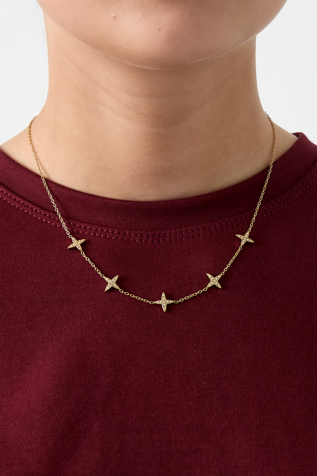 Collana con motivo a trifoglio e trifogli intarsiati