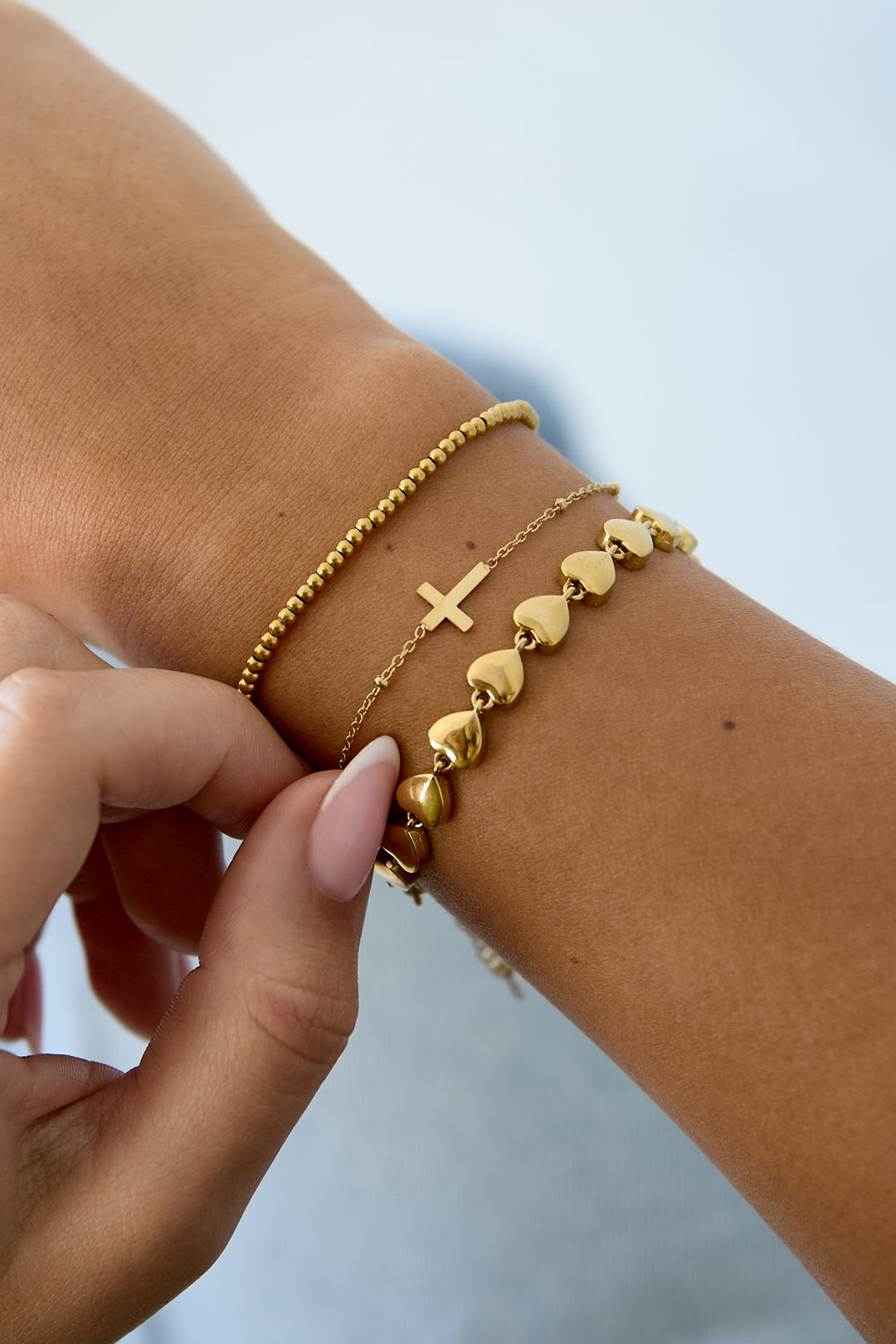 Bracciale Croce Classica Gold Stainless Steel