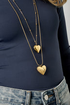 Collane lunghe in acciaio inossidabile con cuore, casual, quotidiane, semplici, gioielli da donna
