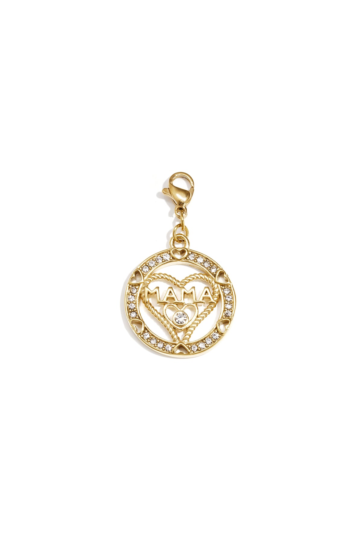Ciondolo per gioielli "mamma" a forma di cuore con strass fai da te