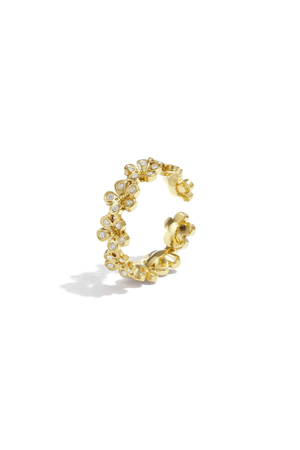 Anello a forma di margherita con pietre
