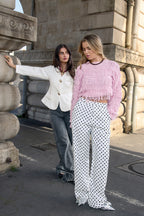 Maglione lavorato a maglia con frange