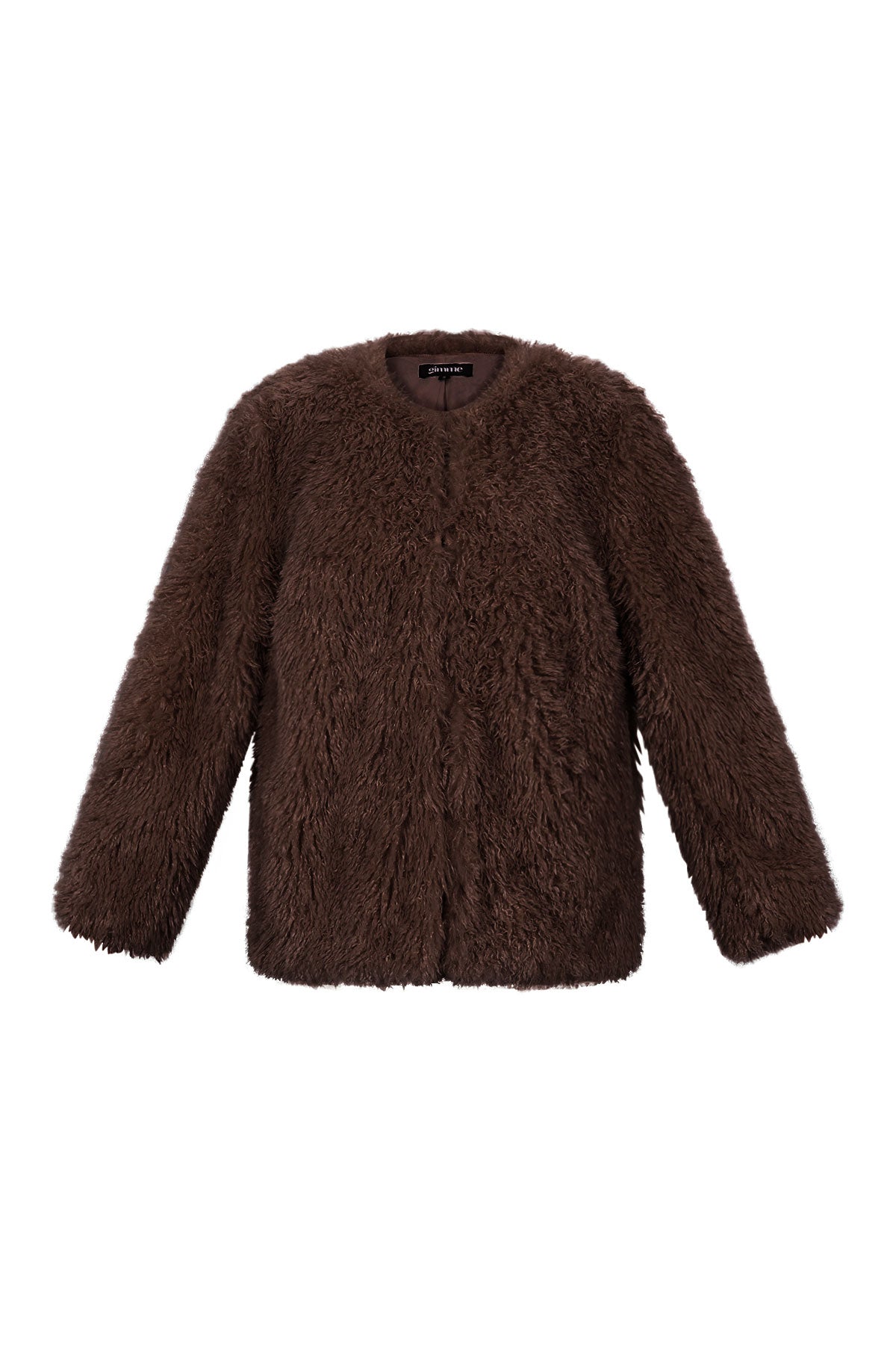 Tessuto Fibra di Poliestere Giacca Donna Elegante Colore Puro Autunno/Inverno