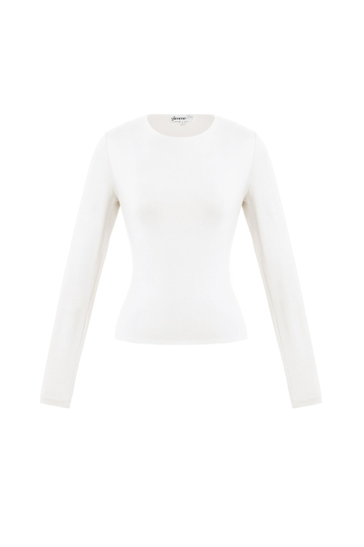 Maglia in Nylon Intrecciato Donna Maniche Lunghe Base Colore Puro