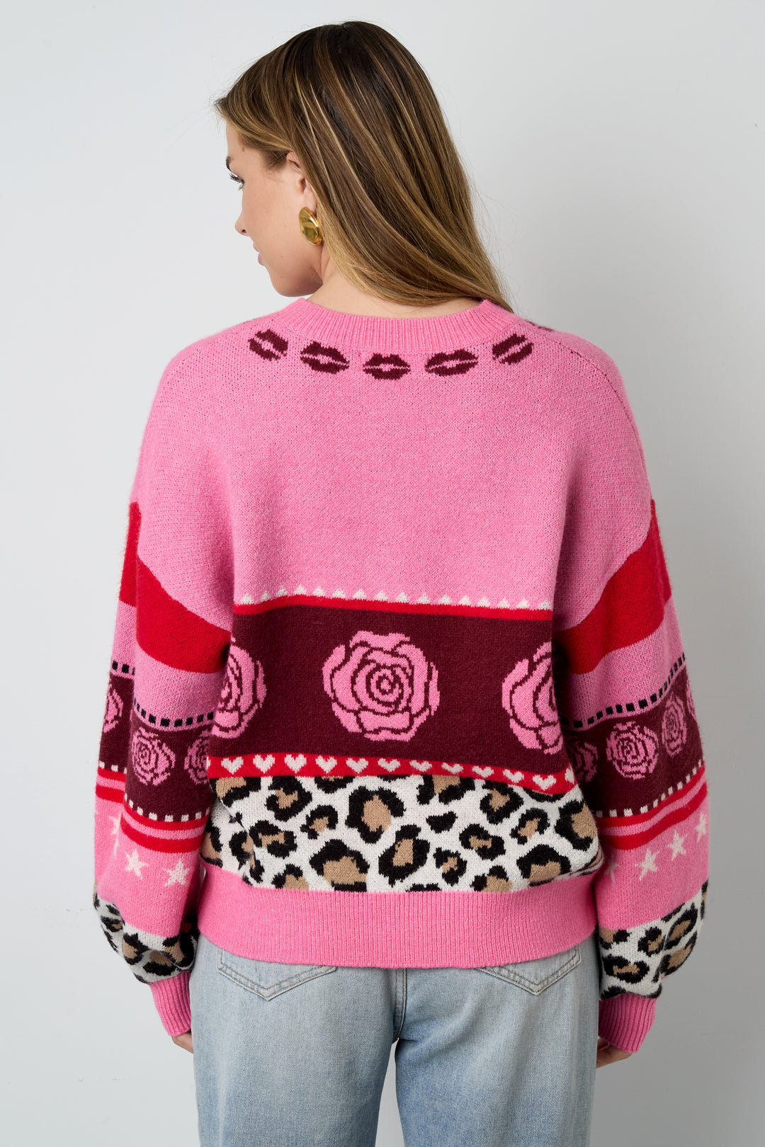 Cardigan Donna in Fibra di Poliestere lavorata a maglia Stile Casual con Stampa Floreale