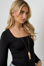Collane lunghe in acciaio inossidabile con pesci, casual, quotidiane, semplici, gioielli da donna