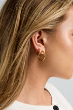 Set di orecchini in acciaio inossidabile, modello Circle Simple, serie Daily Simple, gioielli da donna
