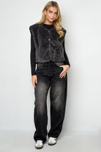 Gilet senza maniche in pelliccia sintetica