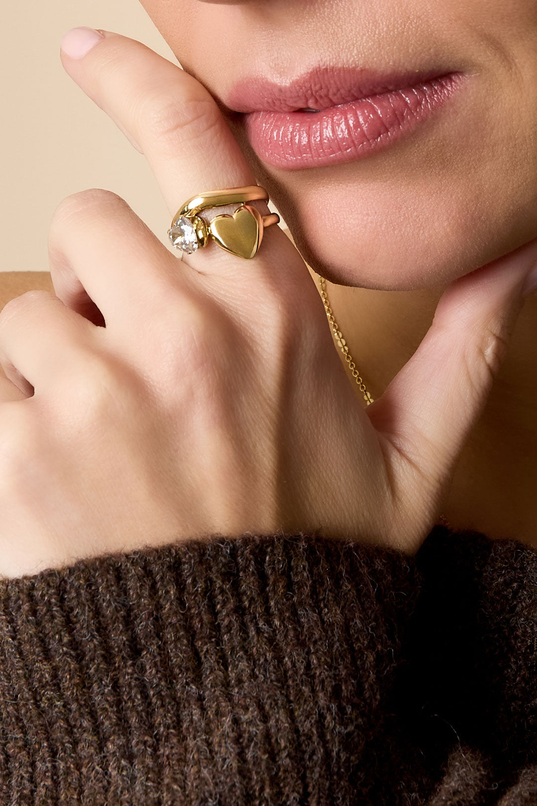 Anelli in acciaio inossidabile con pietre preziose, serie casual e semplice, gioielli da donna