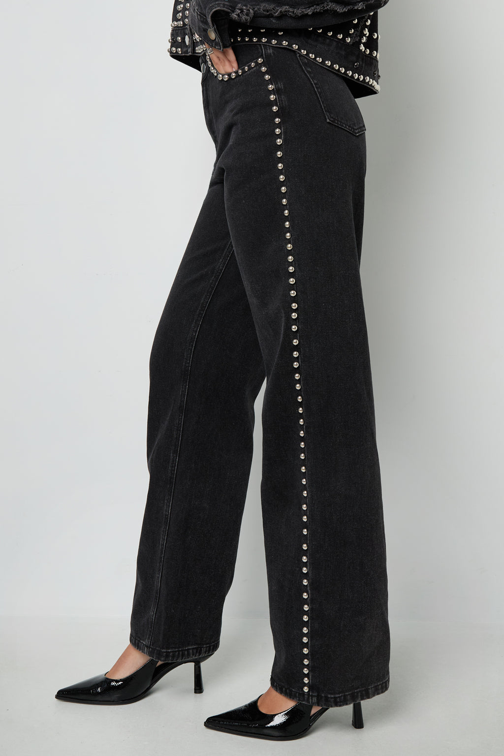 Tessuto Cotone Donna Pantaloni Dritti Strada Colore Puro