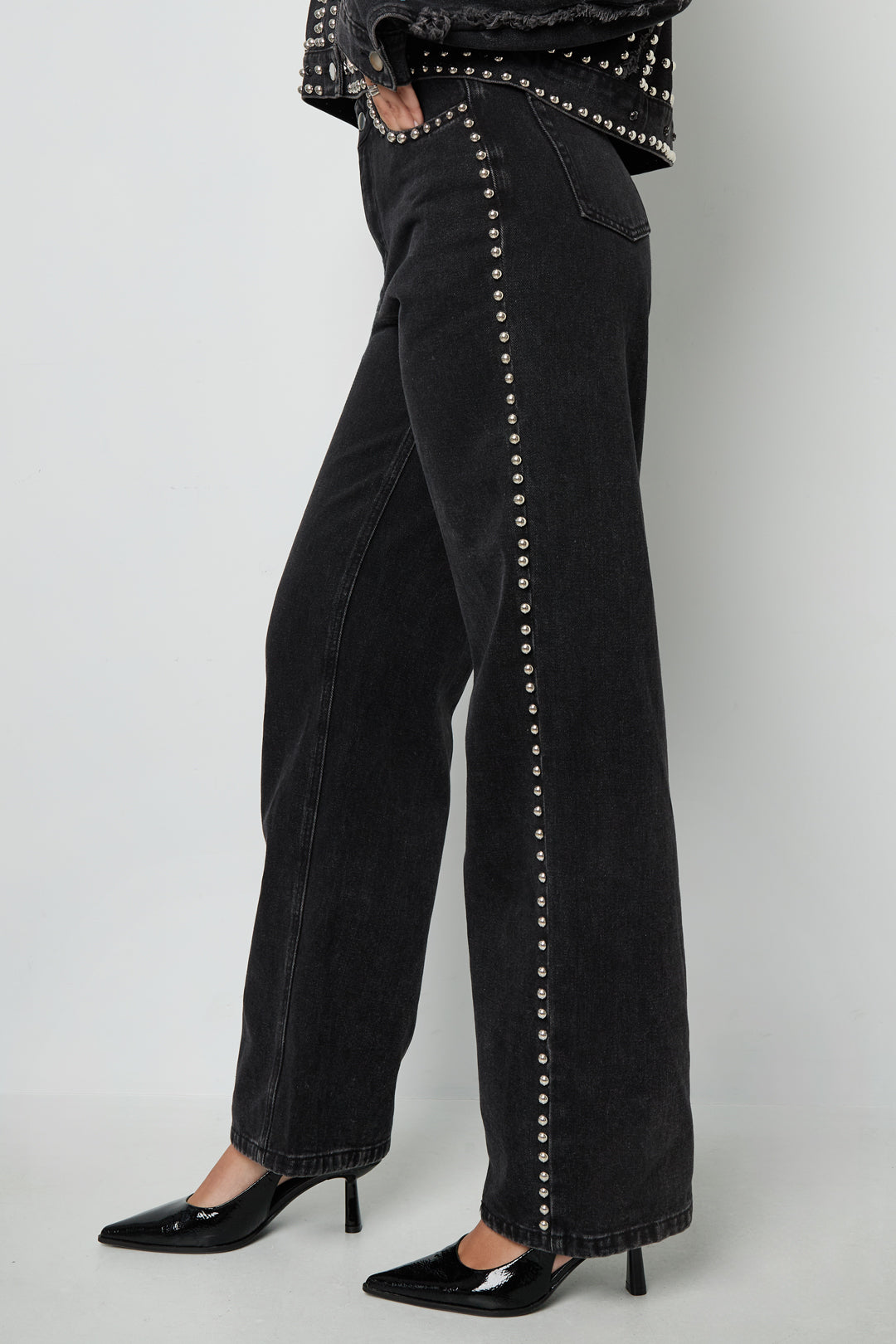 Tessuto Cotone Donna Pantaloni Dritti Strada Colore Puro