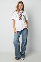 Cotton Maglietta Donna Casual Letters
