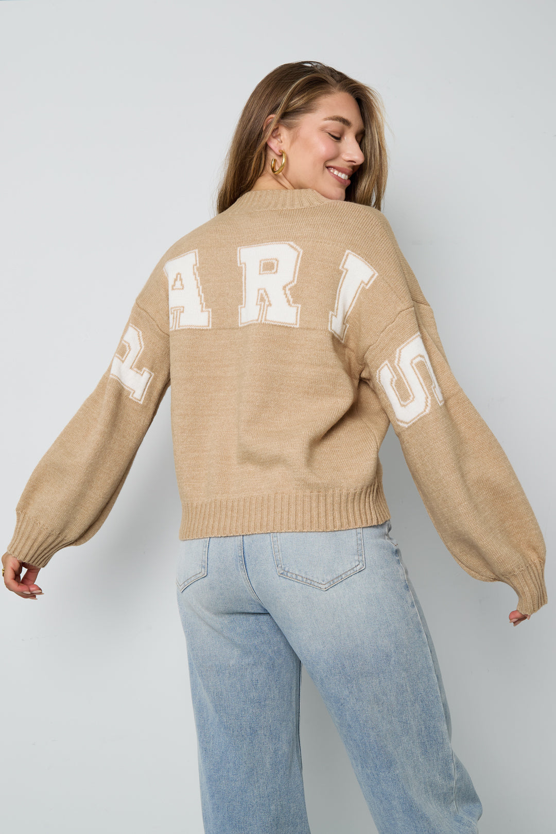 Maglione in Tessuto di Poliestere Donna Casual Lettere