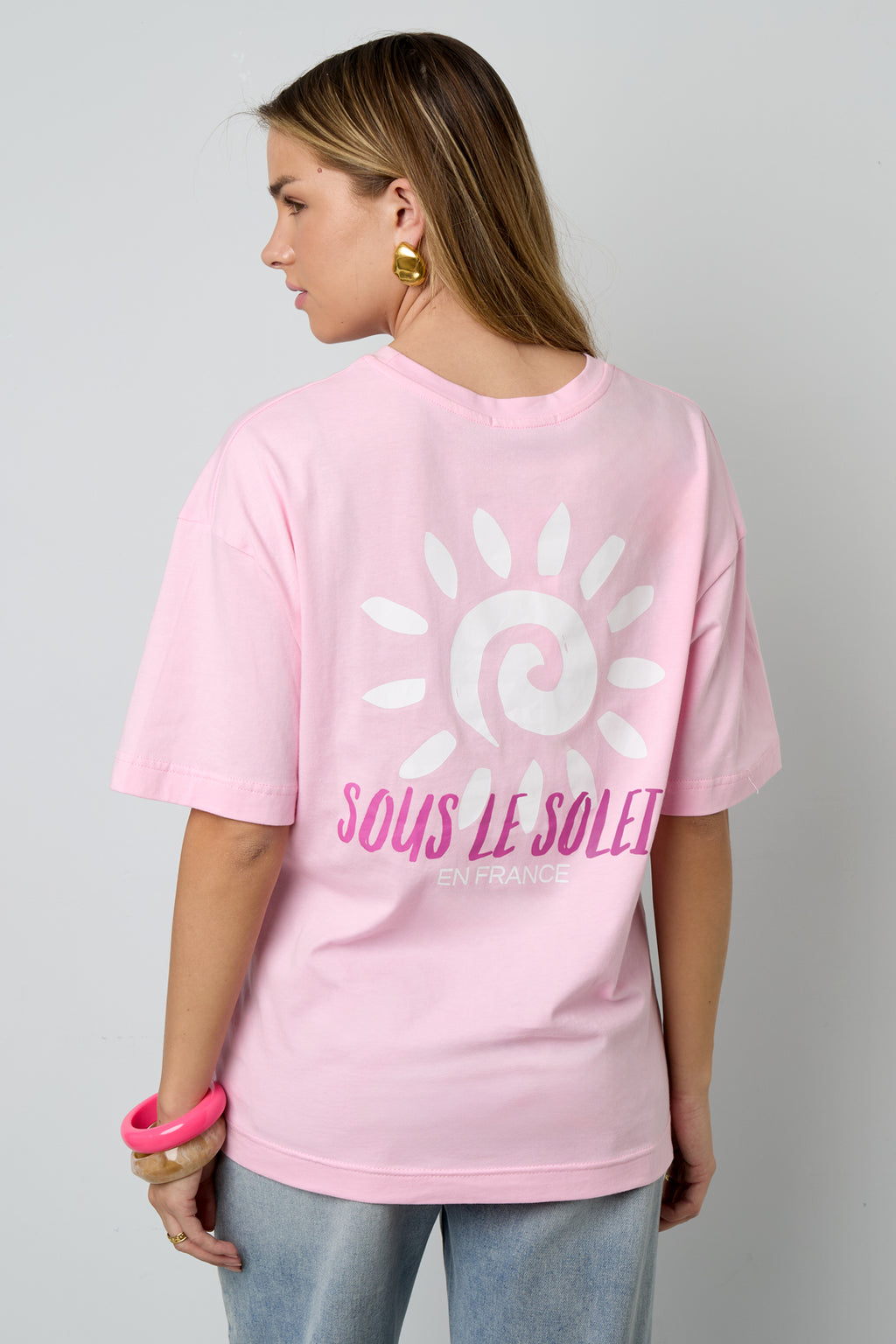 Cotone Maglia T-shirt Donna Casual Lettere