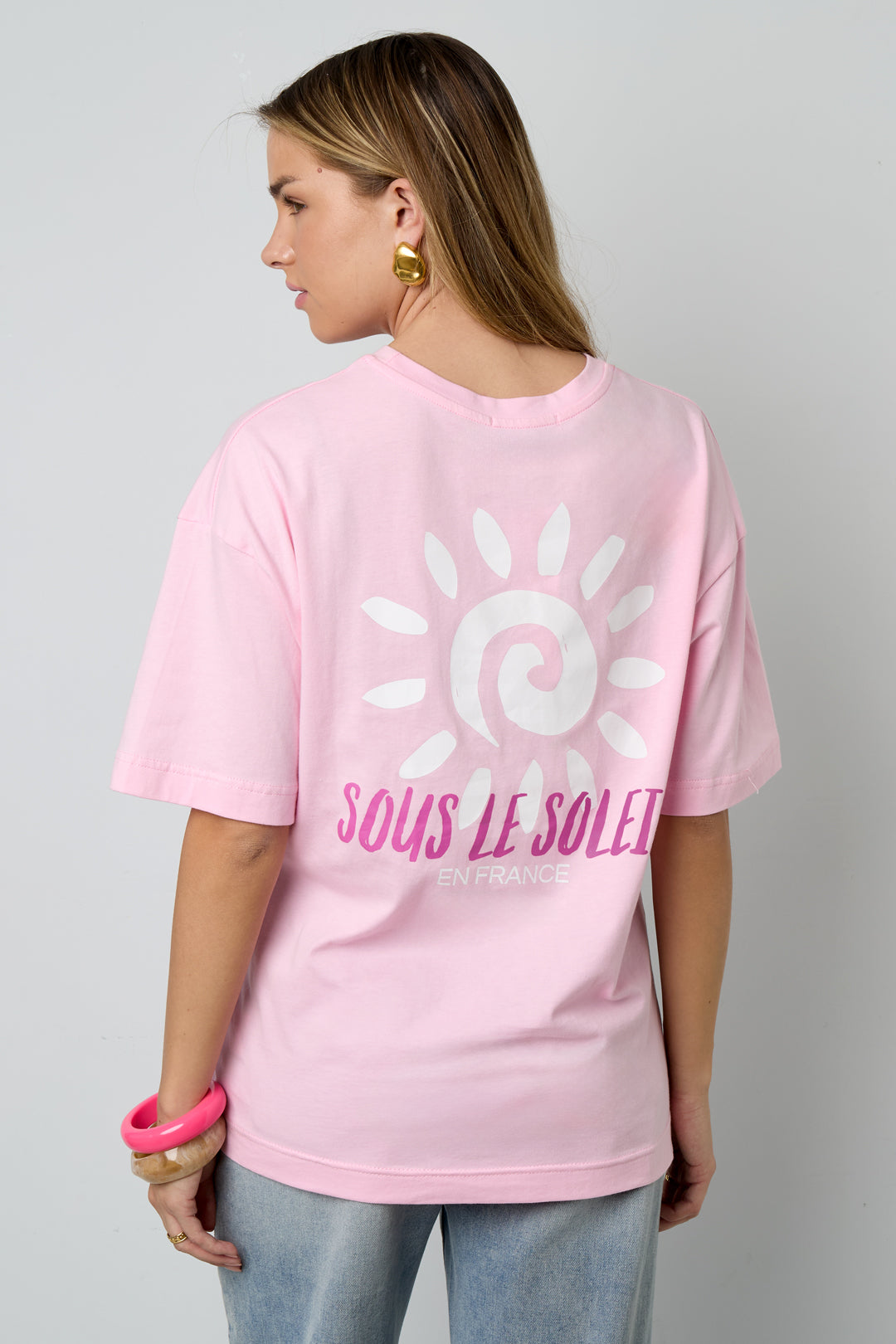 Cotone Maglia T-shirt Donna Casual Lettere