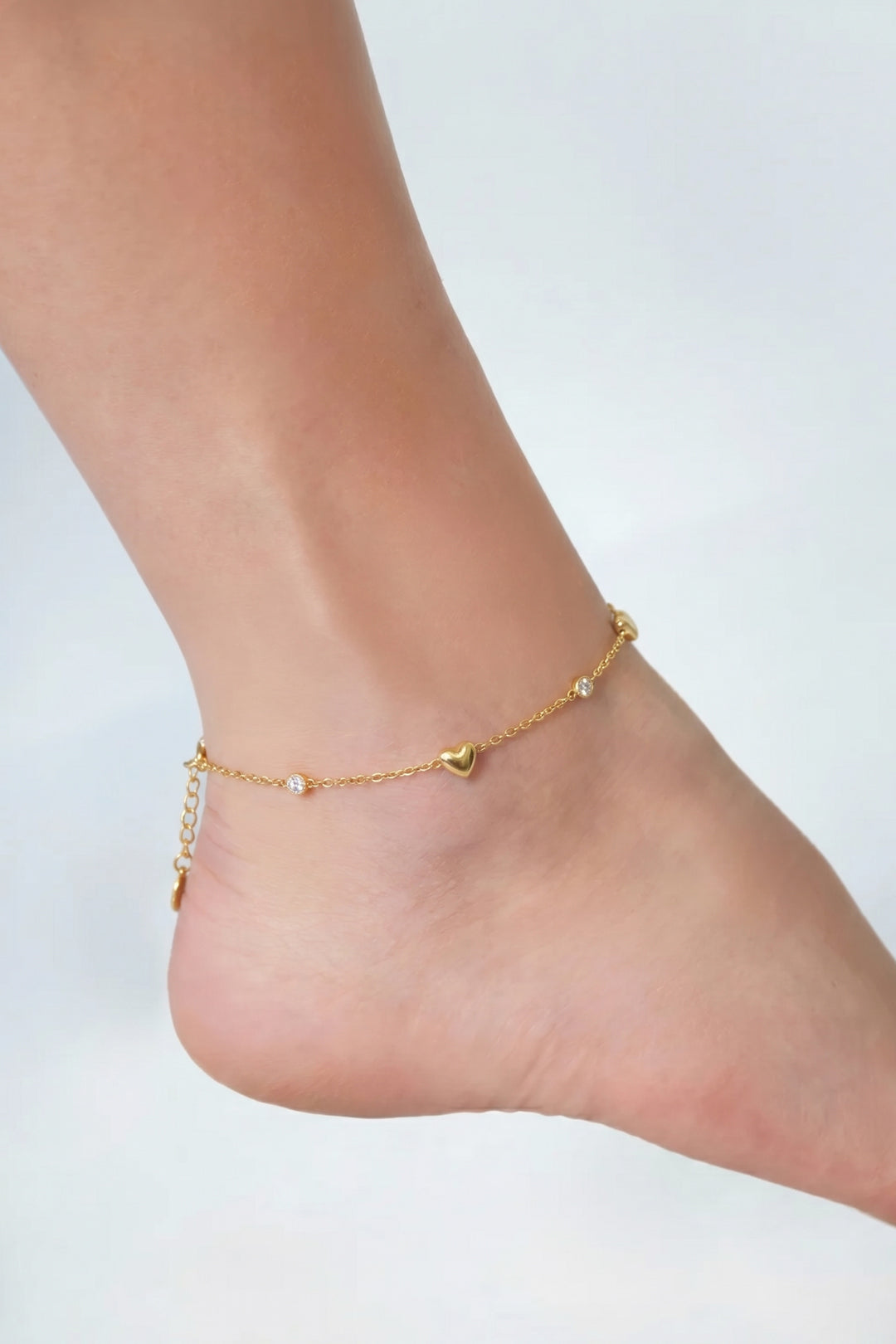 Cavigliere in acciaio inossidabile a forma di cuore, serie Simple Daily Simple, gioielli da donna.