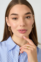 Orecchini a cerchio in acciaio inossidabile, casual, semplici, da donna, stile quotidiano