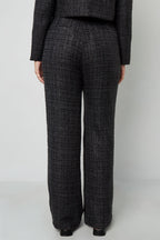 Tessuto Fibra di Poliestere Pantaloni Dritti Donna Eleganti a quadri Autunno/Inverno