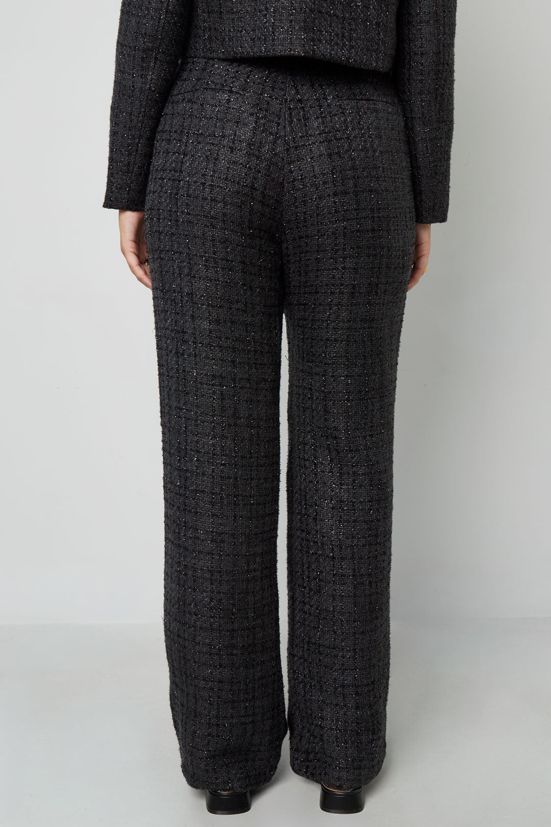 Tessuto Fibra di Poliestere Pantaloni Dritti Donna Eleganti a quadri Autunno/Inverno
